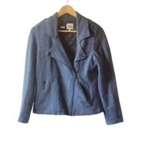 Luii Blue wool A symetrical zip up jacket